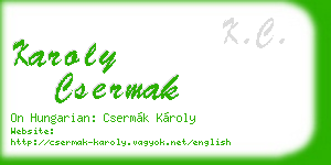 karoly csermak business card