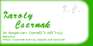 karoly csermak business card